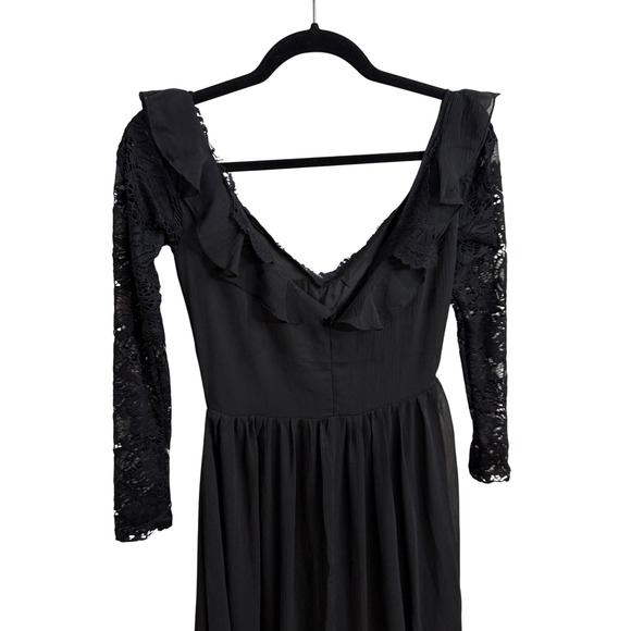 Joyfolie Womens Dress Black XS Gothic Witchy Flowy Artsy Dark Romantic Fairycore - Picture 6 of 12